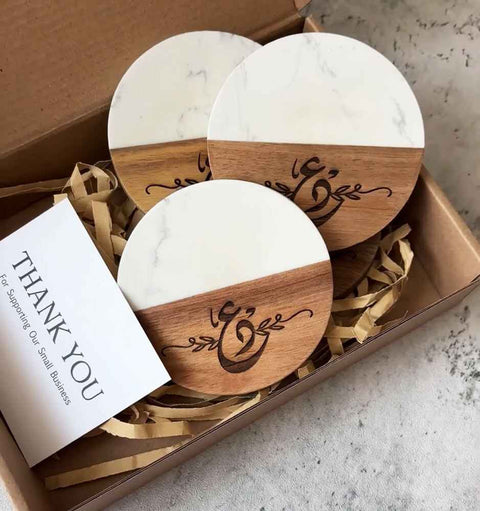 Engraved Wood/Marble Coasters