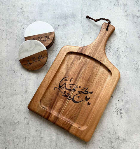 Cutting Board and Coaster Set – The Perfect Personalized Kitchen Bundle - Mersam Designs