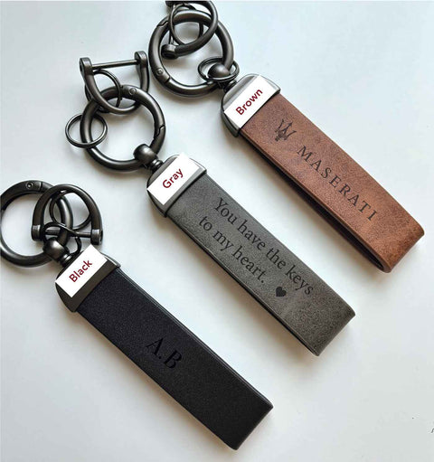 Personalized Leather Keychain - Mersam Designs