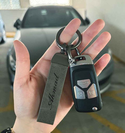 Personalized Leather Keychain - Mersam Designs