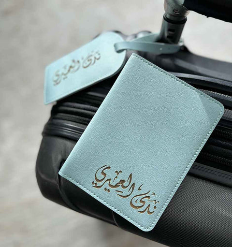 Leather Travel Set (Passport Holder & Luggage Tag) - Mersam Designs